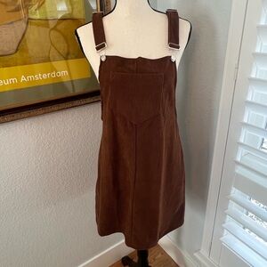 Women's Corduroy A Line Jumper, Pinafore Bib Overall Mini Dress Skirt